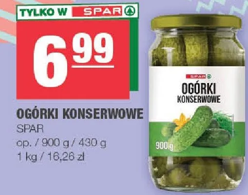 Ogórki konserwowe promocja w SPAR