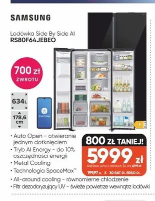 Lodówka Side By Side AI Samsung promocja w Max Elektro