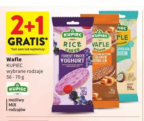 Wafle ryżowe w czekoladzie mlecznej z solonym karmelem Kupiec promocja w Intermarche