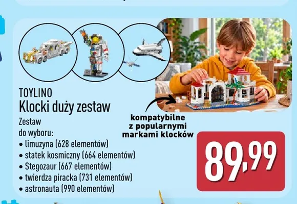 Klocki duży zestaw statek kosmiczny Toylino promocja w Aldi