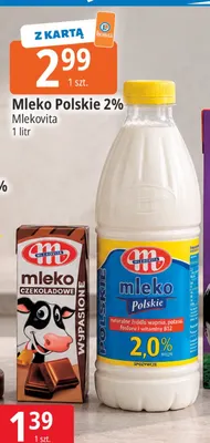 Mleko Polskie Mlekovita 2% promocja w Leclerc