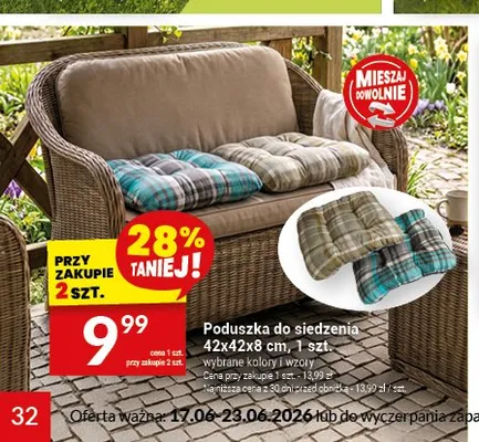 Poduszka do siedzenia 42x42x8 cm promocja w Twój Market