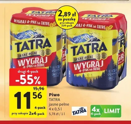 Piwo Tatra Jasne Pełne promocja w Intermarche