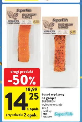 Łosoś wędzony na gorąco SuperFish promocja w Intermarche