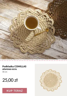 Podkładka Comillas ażurowa ecru 36 cm promocja w Homla