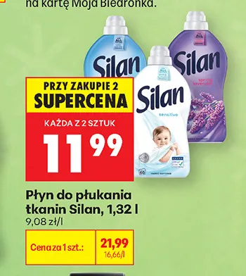 Płyn do płukania tkanin Silan promocja w Biedronka