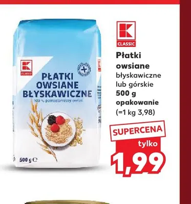 Płatki owsiane błyskawiczne K-Classic promocja w Kaufland