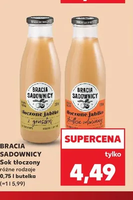 Sok tłoczony Bracia Sadownicy Jabłko z gruszką promocja w Kaufland