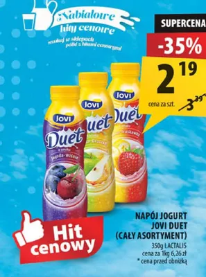 Napój jogurt Jovi Duet jagoda wiśnia promocja w Arhelan