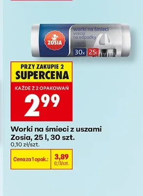 Worki na śmieci z uszami Zosia 25 l promocja w Biedronka