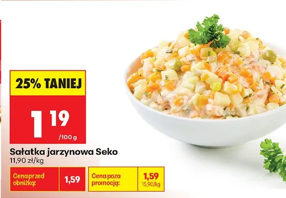 Sałatka jarzynowa Seko promocja w Biedronka