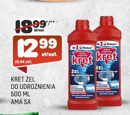 Żel do udrożnienia Kret AMA SA promocja w Społem Praga