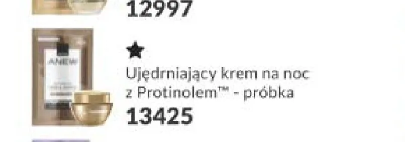 Ujędrniający krem na noc z Protinolem Anew próbka promocja w AVON