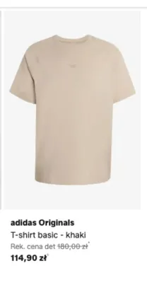 T-shirt adidas Originals basic khaki promocja w Lounge by Zalando