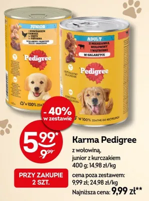 Karma Pedigree z wołowiną, junior z kurczakiem promocja w Żabka