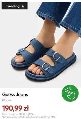 Klapki Guess Jeans promocja w eobuwie.pl