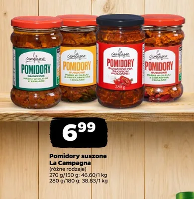 Pomidory suszone na słońcu połówki La Campagna promocja w Netto