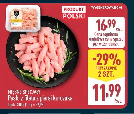 Paski z fileta z piersi kurczaka Mięsne Specjały promocja w Aldi