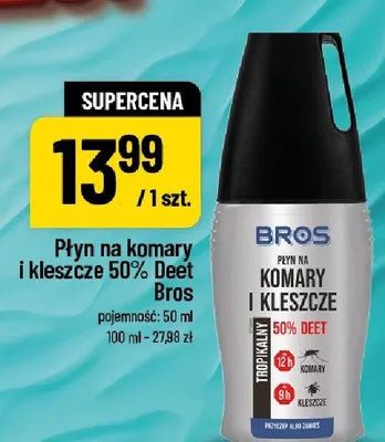 Płyn na komary i kleszcze 50% Deet Bros promocja w POLOmarket
