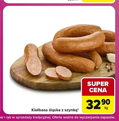 Kiełbasa śląska z szynką promocja w Carrefour Market