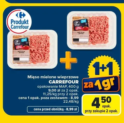 Mięso mielone wieprzowe Carrefour promocja w Carrefour
