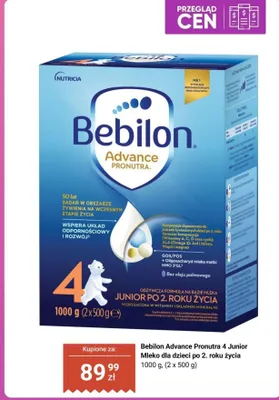 Mleko dla dzieci Bebilon Advance Pronutra 4 Junior 2-pak 500 g promocja w Biedronka
