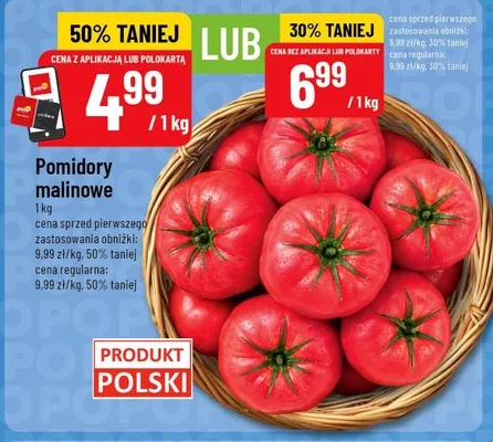 Pomidory malinowe polskie promocja w POLOmarket
