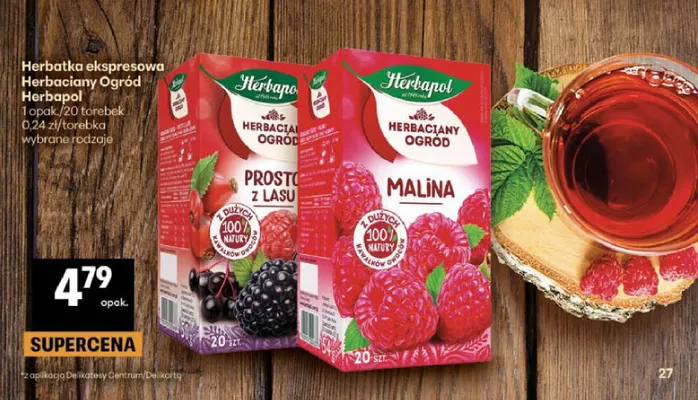 Herbata dzika róża Herbapol herbaciany ogród promocja w Delikatesy Centrum