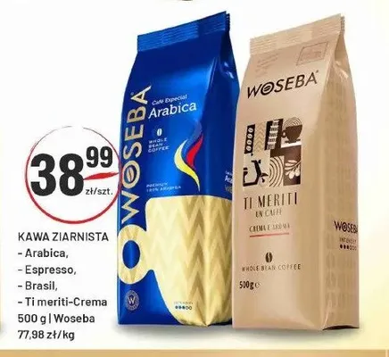 Kawa ziarnista Woseba Arabica promocja w Sedal