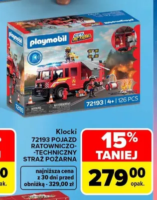 Klocki 72193 pojazd ratowniczo-techniczny straż pożarna Playmobil promocja w Carrefour
