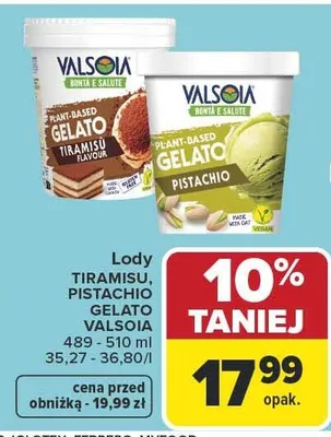 Lody Pistachio Gelato Valsoia promocja w Carrefour Market