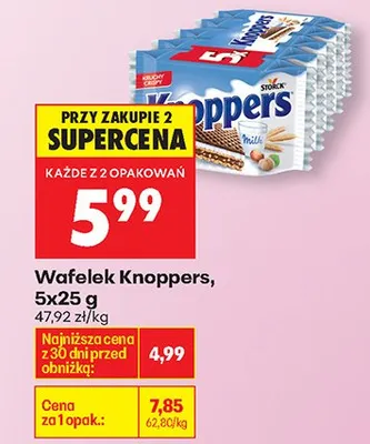 Wafelek 5-pak Knoppers promocja w Biedronka