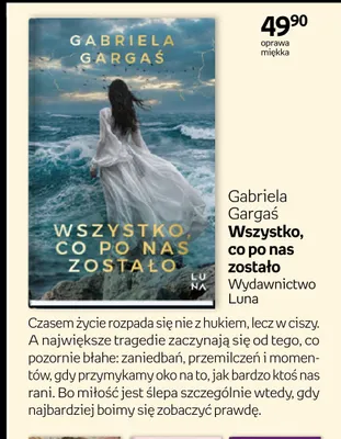 Książka Wszystko, co po nas zostało Gabriela Gargaś promocja w Empik
