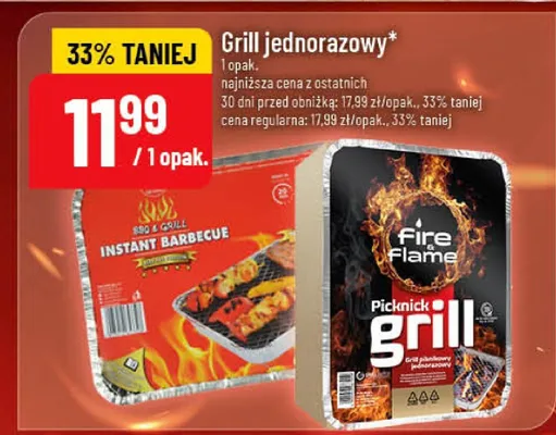 Grill jednorazowy promocja w POLOmarket