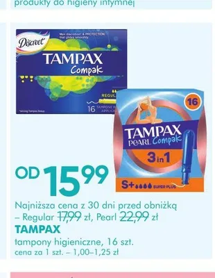 Tampony higieniczne Tampax Regular 16-pak promocja w Super-Pharm