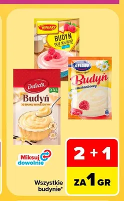 Budyń Winiary smak malinowy promocja w Carrefour