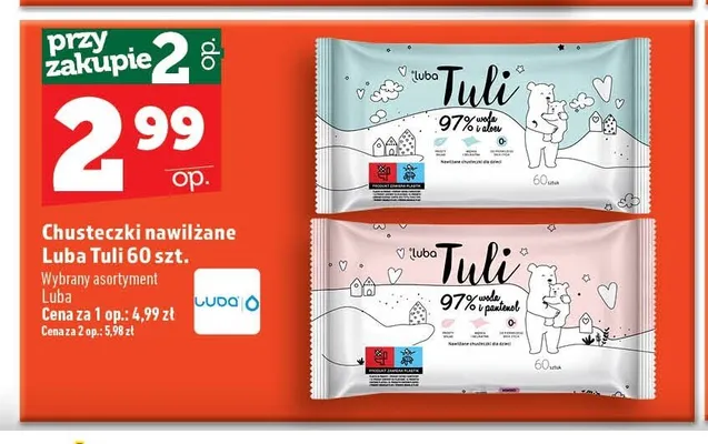 Chusteczki nawilżane Luba Tuli promocja w TOPAZ