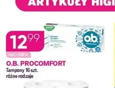 Tampony o.b. ProComfort promocja w Drogerie Koliber