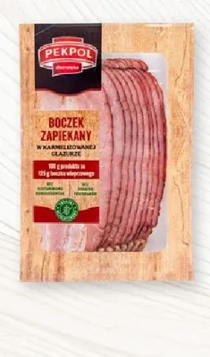 Boczek zapiekany w glazurze karmelowej plastry Pekpol promocja w Selgros