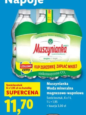 Woda mineralna magnezowo-wapniowa 6x1 l promocja w Lidl