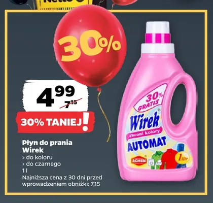 Płyn do prania Wirek do koloru promocja w Netto