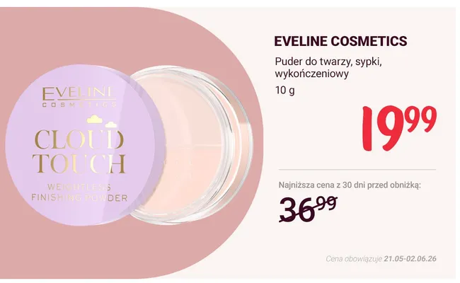 Puder do twarzy sypki wykończeniowy Eveline Cosmetics promocja w Rossmann