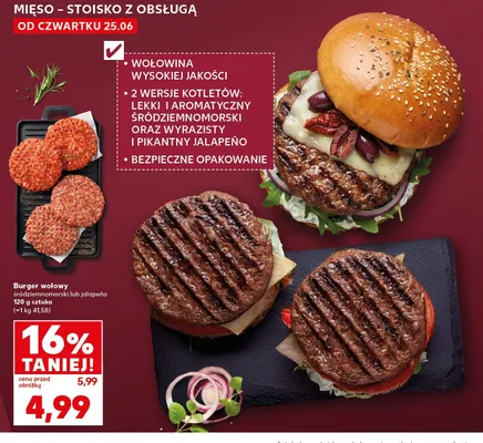 Burger wołowy jalapeño promocja w Kaufland