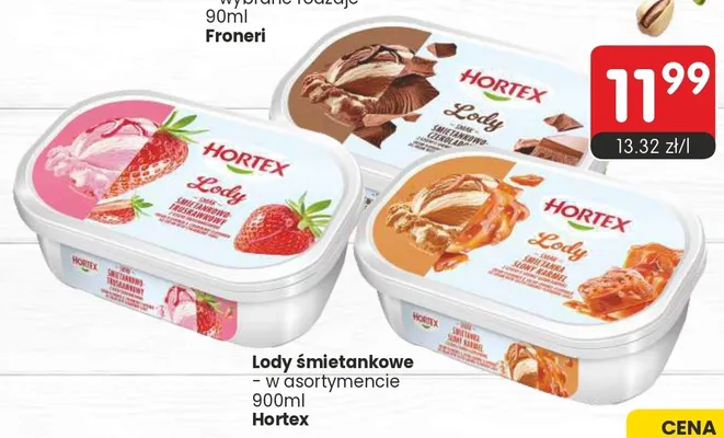 Lody śmietankowo-truskawkowe Hortex promocja w Market Point