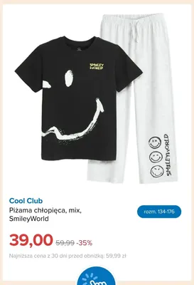 Piżama chłopięca mix SmileyWorld Cool Club promocja w Smyk