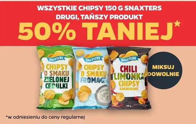 Chipsy o smaku zielonej cebulki, o smaku pomidora, chili i limonki promocja w Netto