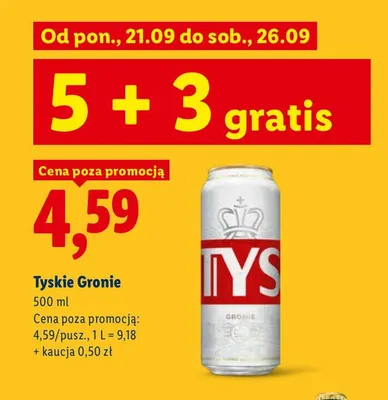 Piwo Tyskie Gronie promocja w Lidl