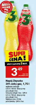 Napój zbyszko 20% soku gaz promocja w Twój Market