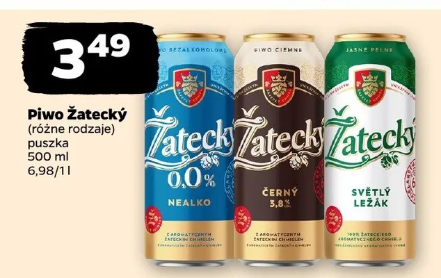 Piwo Žatecký, różne rodzaje promocja w Netto