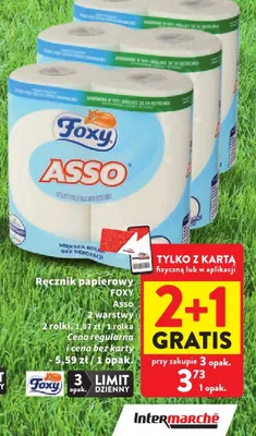 Ręcznik papierowy Foxy Asso 2 warstwy promocja w Intermarche